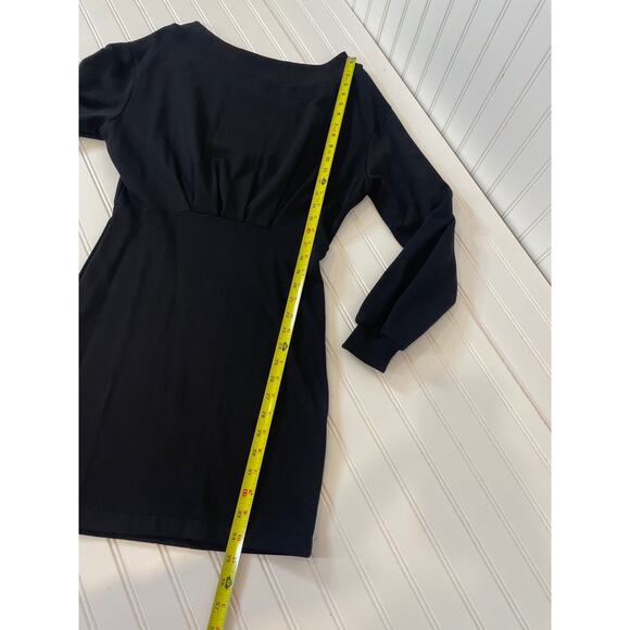 Strut & Bolt Mini Pencil Dress Womens Size S Black Off the Shoulder Long Sleeve - Picture 6 of 7